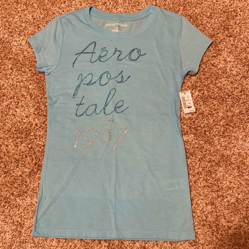 Aeropostale sequin logo tee
